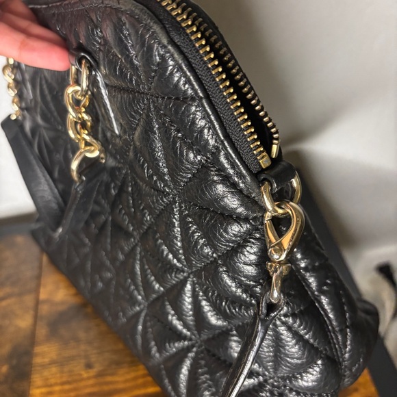 Kate Spade Black Quilted Satchel with Pink Bow - Picture 9 of 10